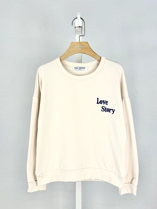 Trui beige &quot;Love  story&quot;