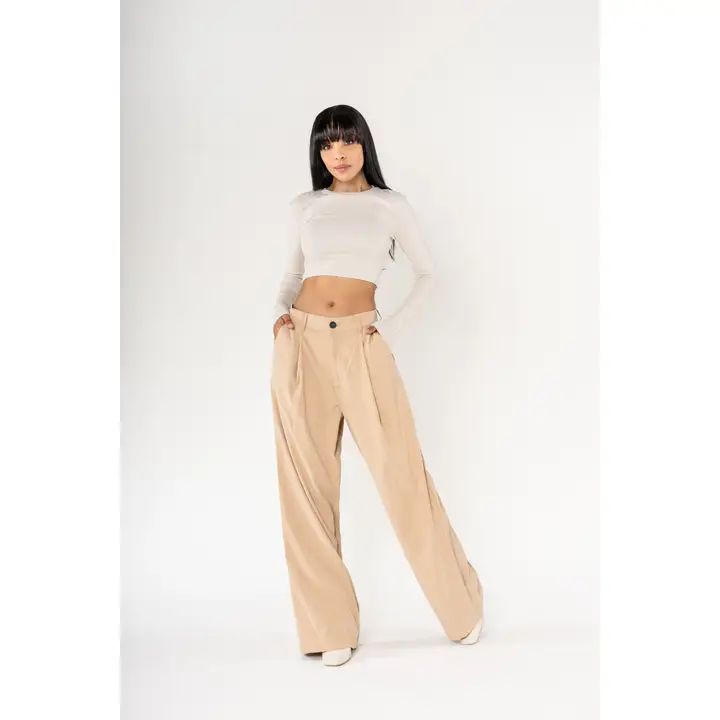 Losse broek, beige