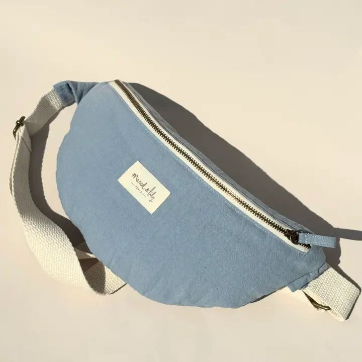 Unisex heuptasje, rookblauw
