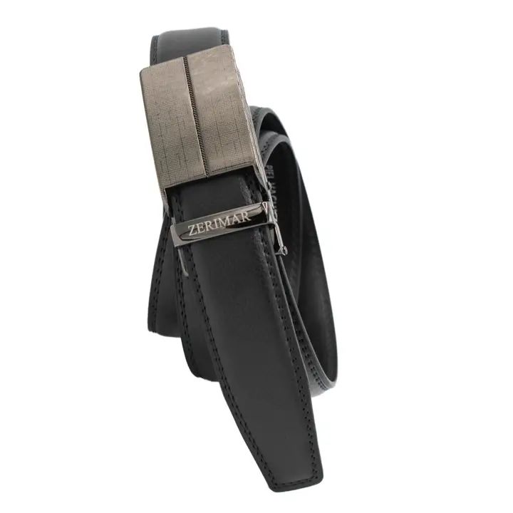 Lederen herenriem 110cm, zwart