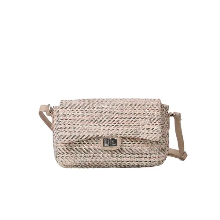 Schoudertas met klep, beige