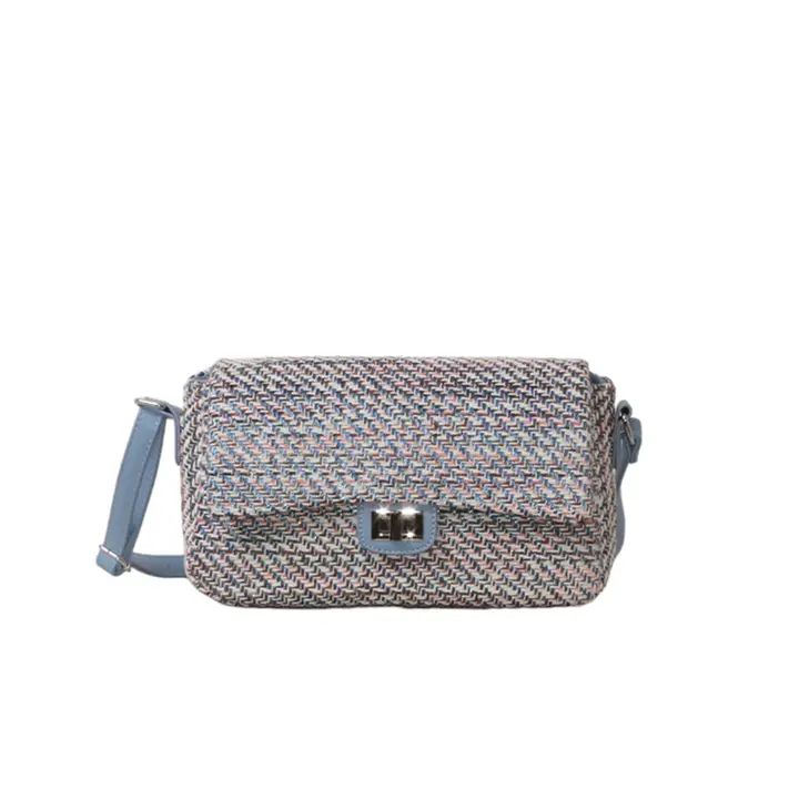 Schoudertas met klep, blauw