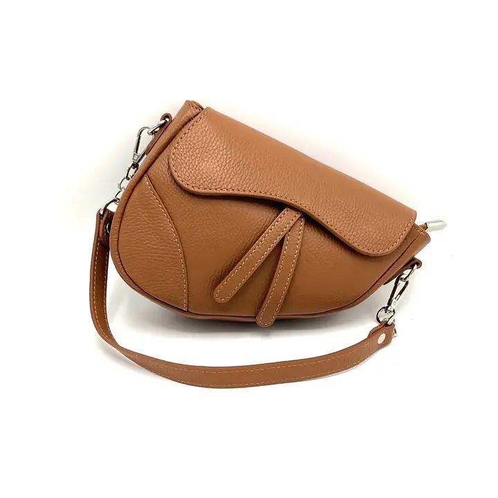 Leder schoudertas, cognac
