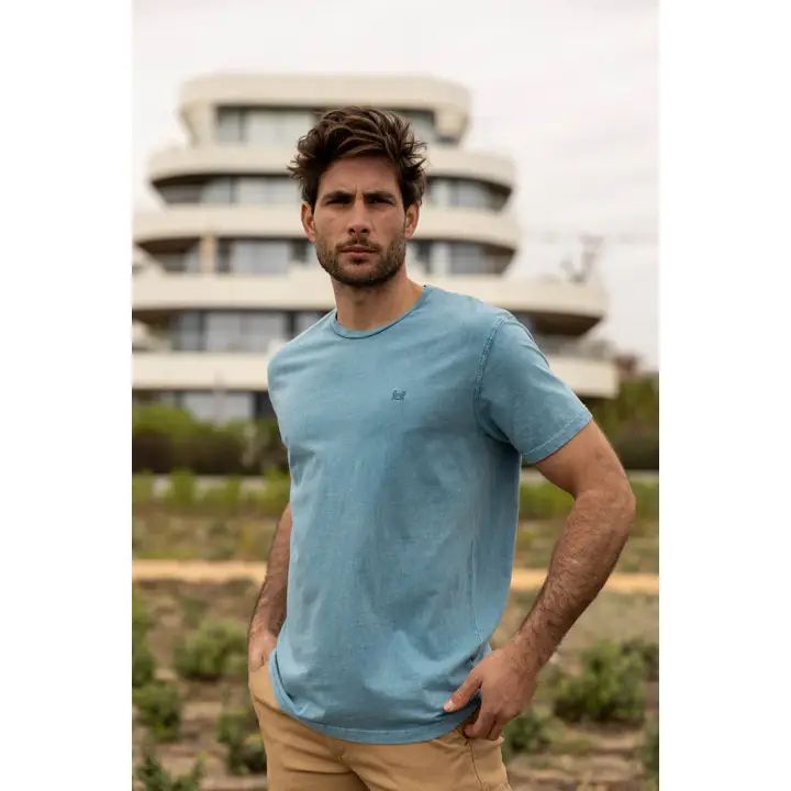 Basic T-shirt Custi Mikelo, blauwgroen