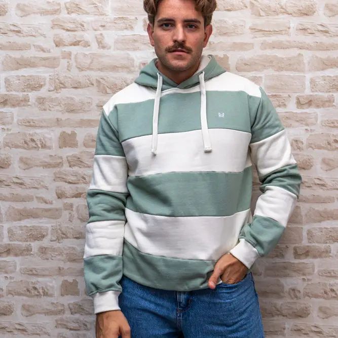 Hoodie gestreept, groen