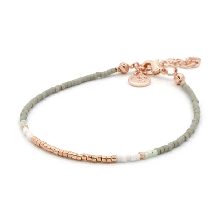 Fijne armband, vintage mint, rosé goud, Mint 15