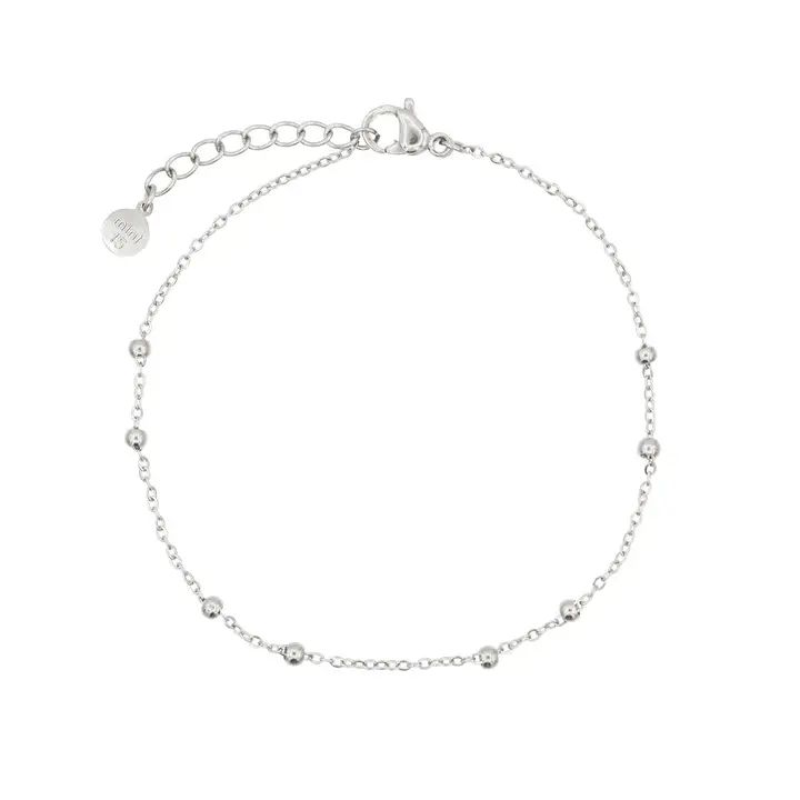 Fijne armband, chain &amp; dots, zilver, Mint 15