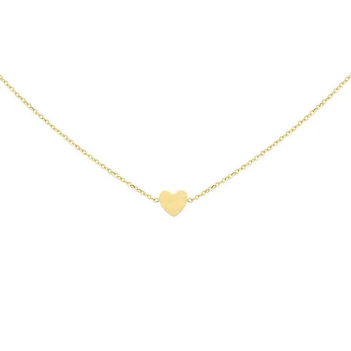 Halsketting, little heart, goud, Mint 15