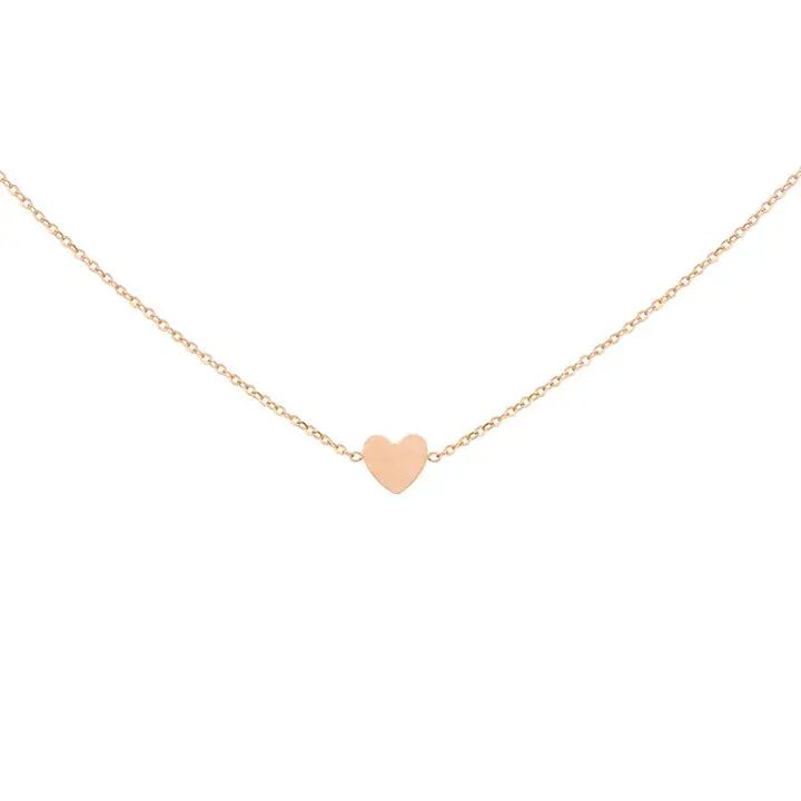 Halsketting, little heart, rosé goud, Mint 15