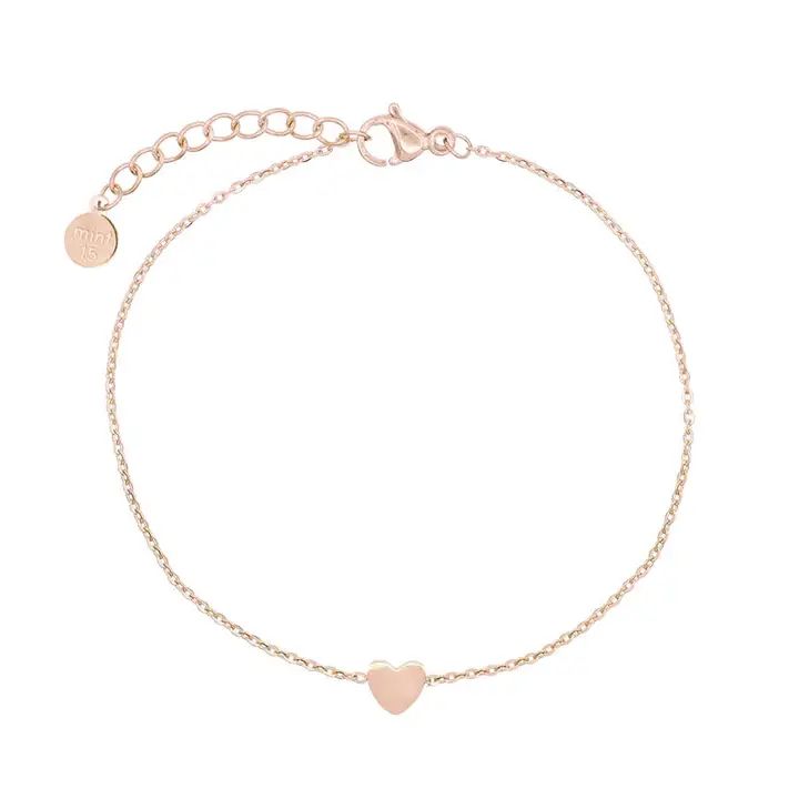Armband, Little heart, rosé goud, Mint 15
