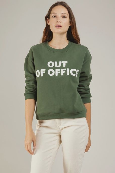 Trui &quot;out of office&quot;, groen
