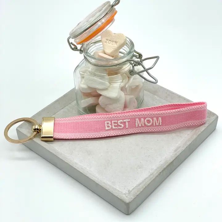 Sleutelhanger, Best mom, roze