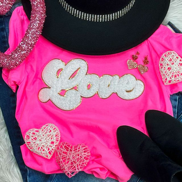 T-shirt, &quot;Love&quot;, neonroze