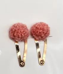 Haarspeldjes Teddy pompom, roze