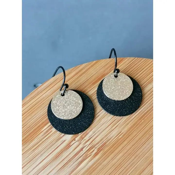 Oorbellen Playa zwart/goud