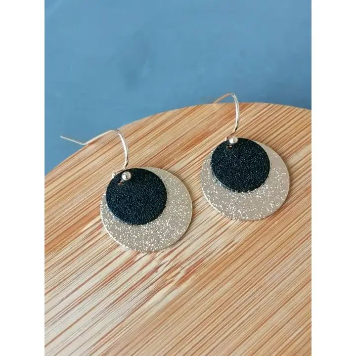 Oorbellen Playa goud/zwart