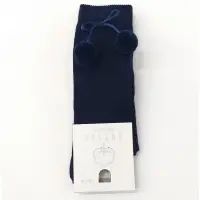 Halfhoge sokken met pompom, donkerblauw