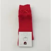 Halfhoge sokken met pompom, rood