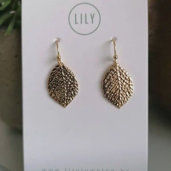 Oorbellen Feuille, goud