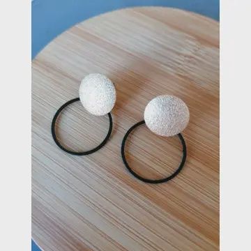 Oorbellen circle goud/zwart