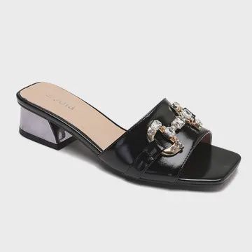 Muiltjes met gesp en hak, Size: 36, Colour: Zwart