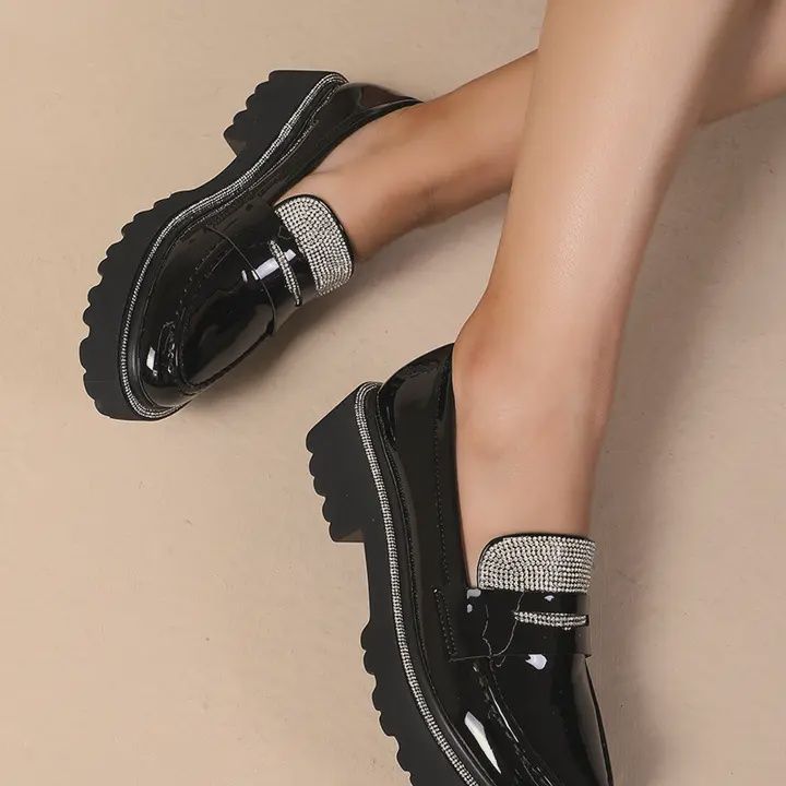 Platform loafer met strass