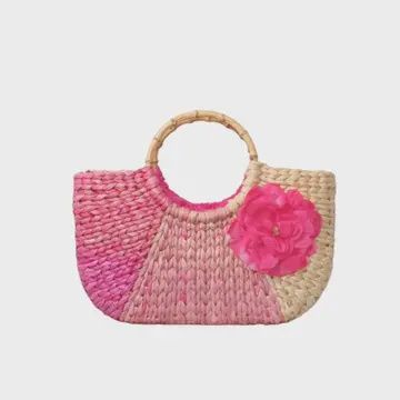 Tas Raffia, Colour: Fuchsia
