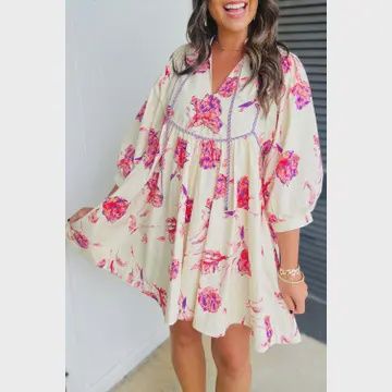 Mini-jurk met bloemenprint