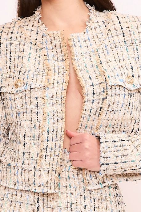 Cropped tweed jasje