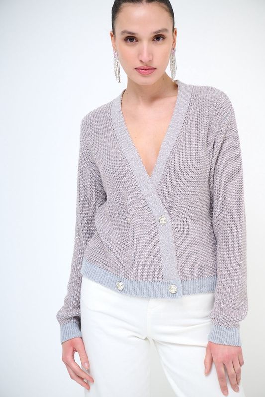 Gillet Button-up met sparkel