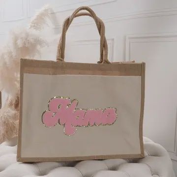 Jute tas &quot;Mama&quot; roze