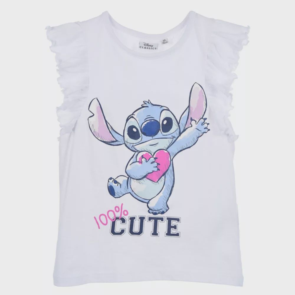 Mouwloos t-shirt Stitch / wit