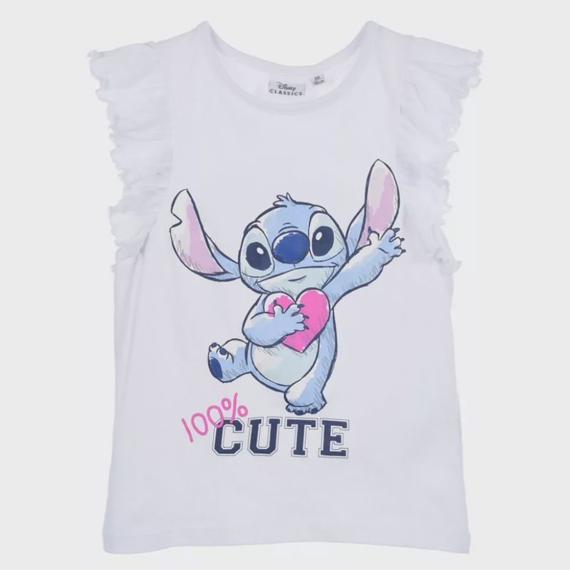 Mouwloos t-shirt Stitch / wit