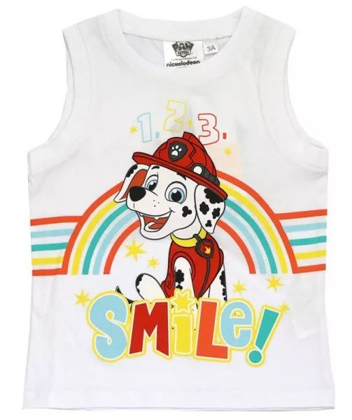 Mouwloos t-shirt Paw Patrol / wit