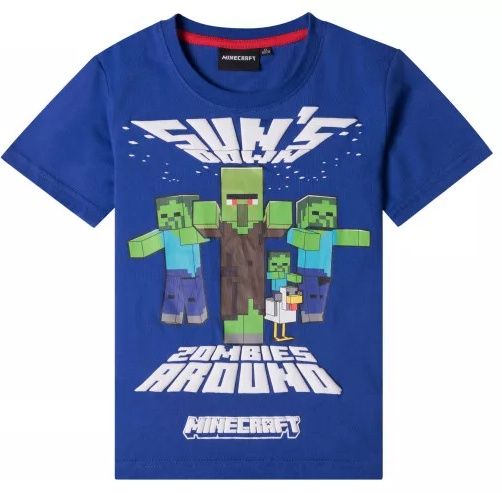 T-shirt Minecraft blauw