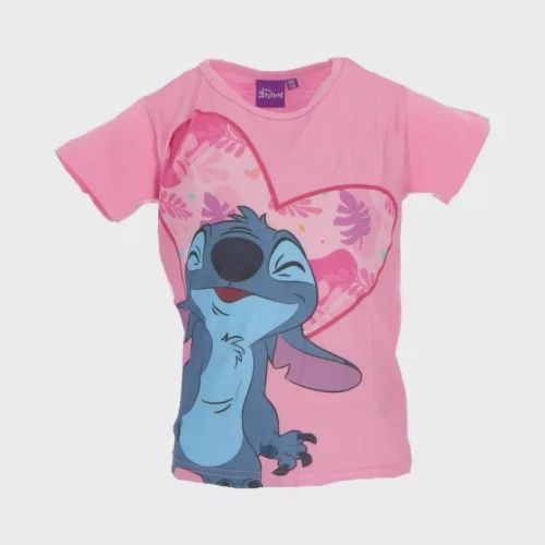 T-shirt Stitch love lichtroze