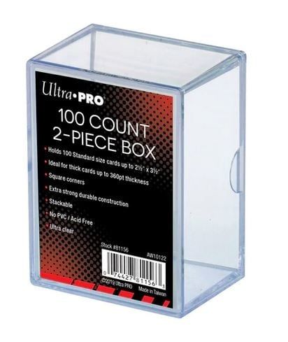 2-Piece 100-Count Clear Card Storage Box