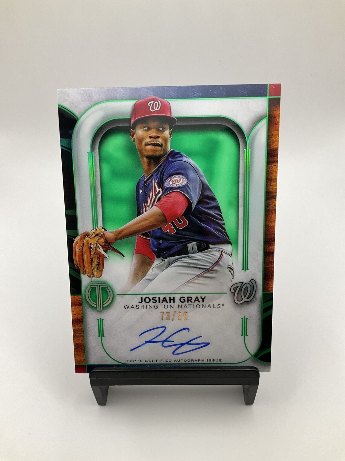 2022 Topps Tribute Baseball Josiah Gray Green Auto 73/99