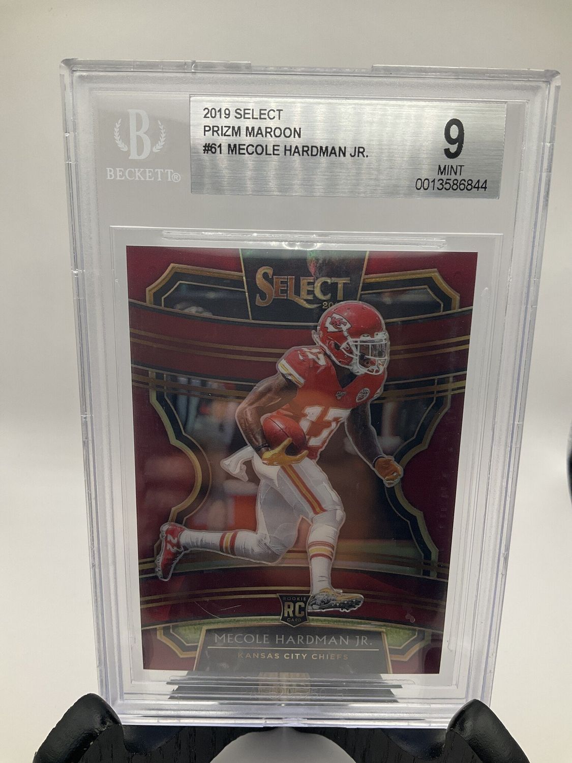 2019 PANINI SELECT #61 MECOLE HARDMAN JR ROOKIE RC MAROON PRIZM BGS 9