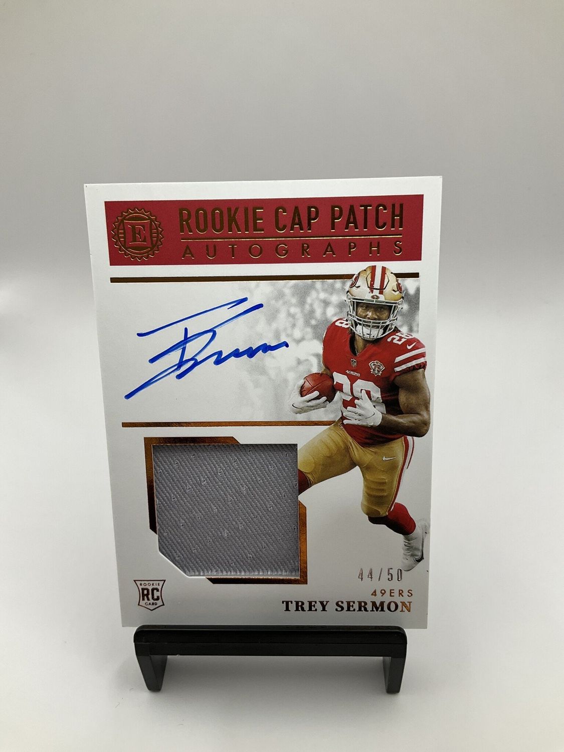 2021 ENCASED ROOKIE CAP PATCH TREY SERMON AUTO /50