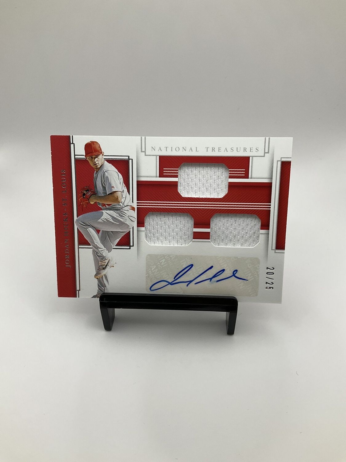 2020 Panini National Treasures Game Gear Jordan Hicks Auto Patch 20/25 #GGS-JH