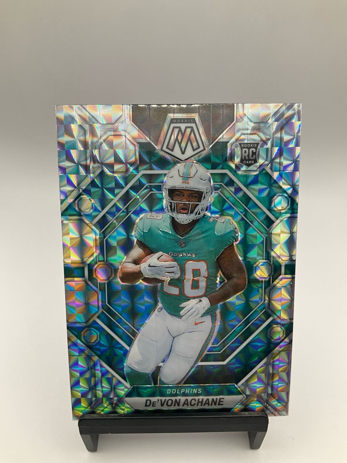 2023 Mosaic DE’VON ACHANE Rookie Silver Mosaic Prizm RC