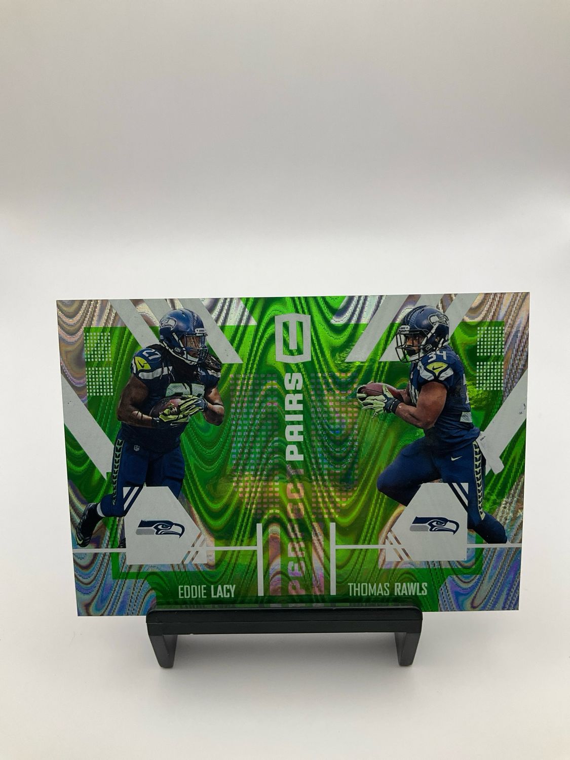 2017 Unparalleled Lime Green Swirlorama /199 Eddie Lacy/ Thomas Rawls