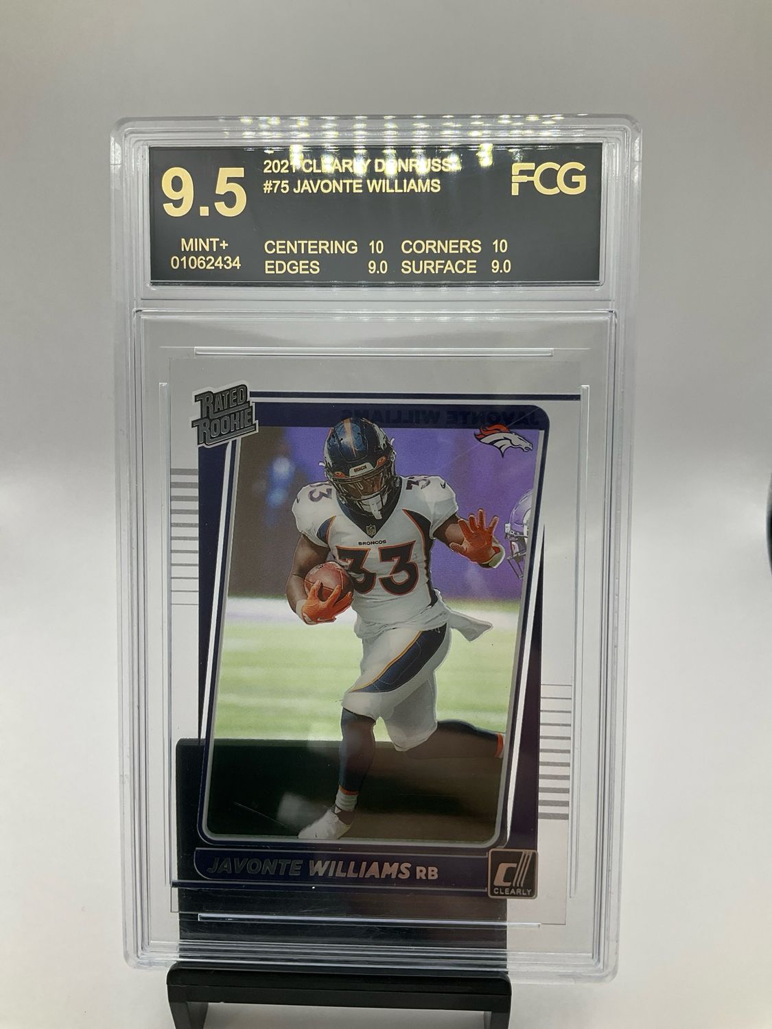 2021 CLEARLY DONRUSS JAVONTE WILLIAMS FGC 9.5
