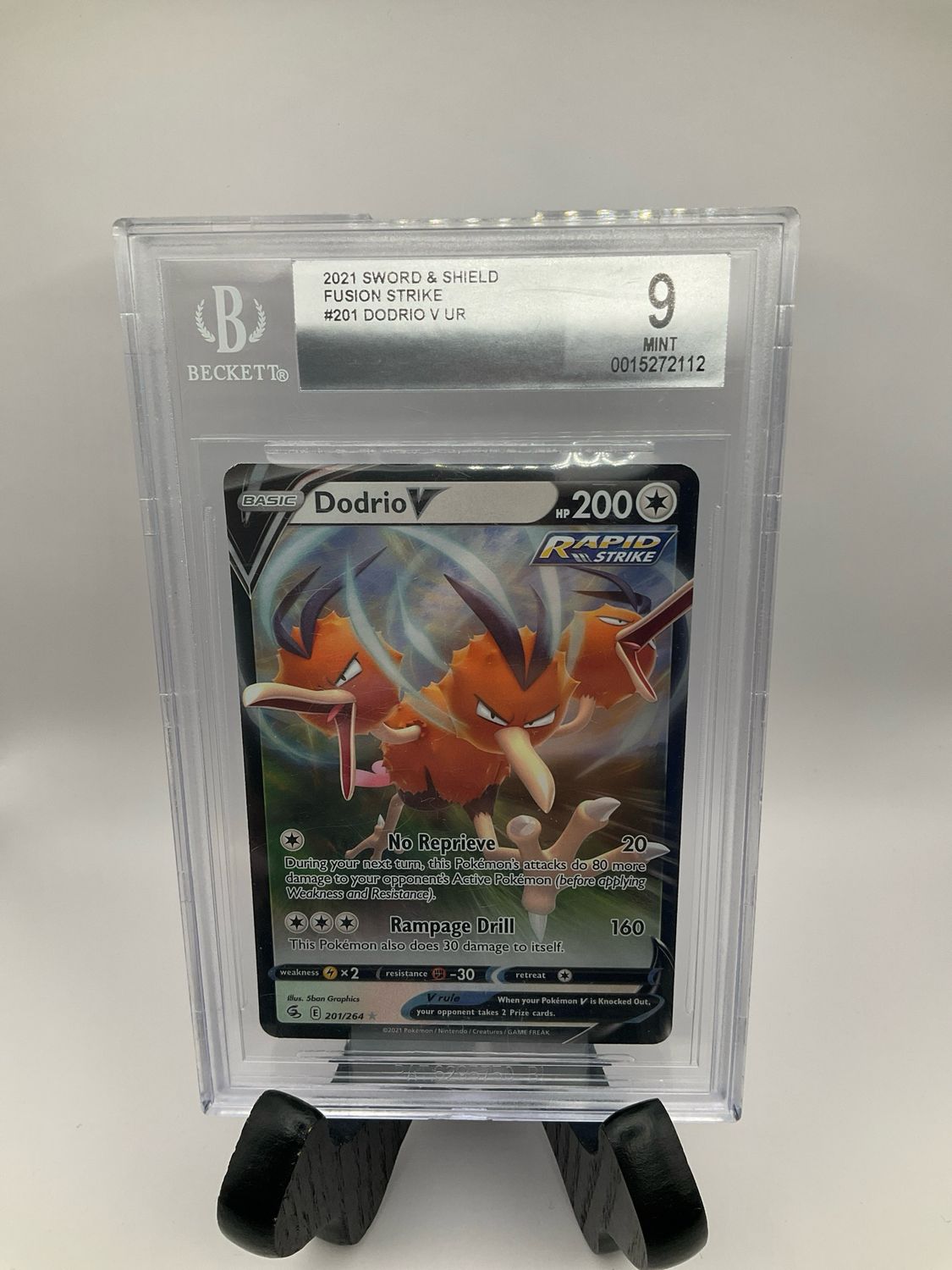 2021 Pokemon Fusion Strike Dodrio V #201/264 Beckett 9 MINT