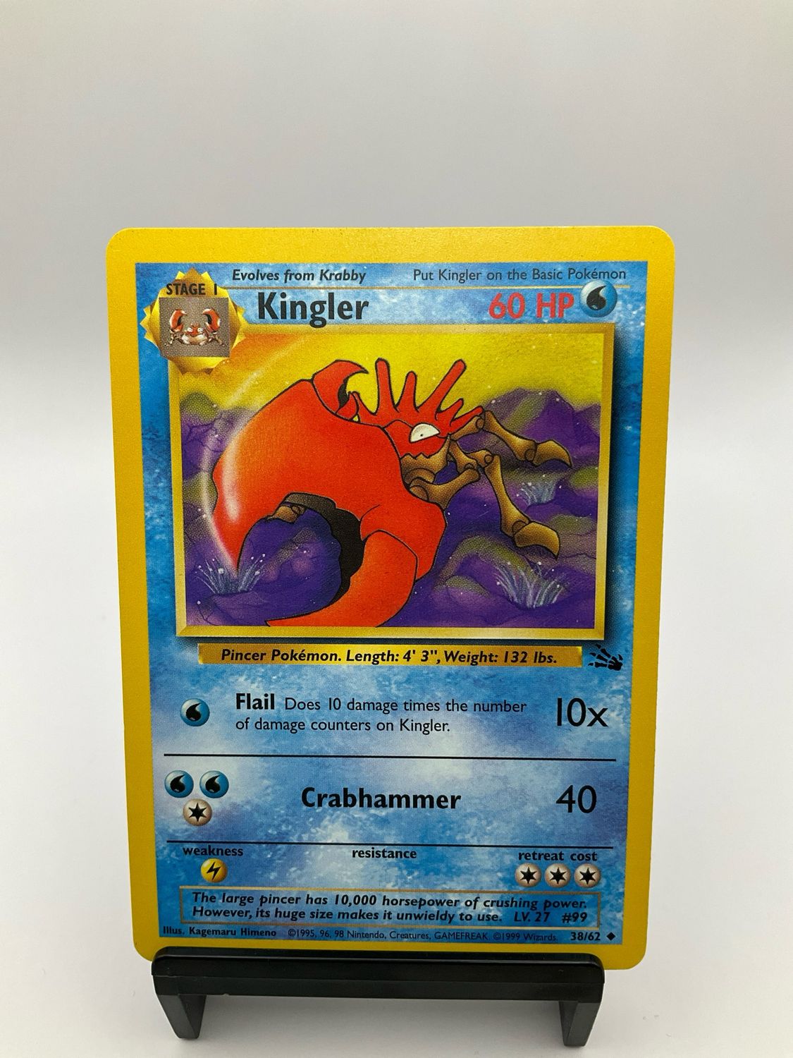 1999 Pokemon Kingler base set 38/62 Fossil