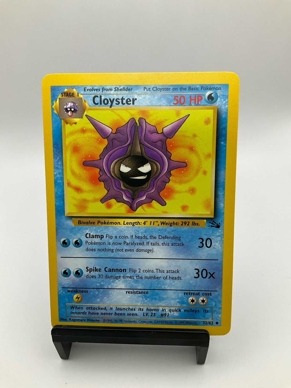 Cloyster 1999 Uncommon Fossil Vintage Pokemon Card 32/62