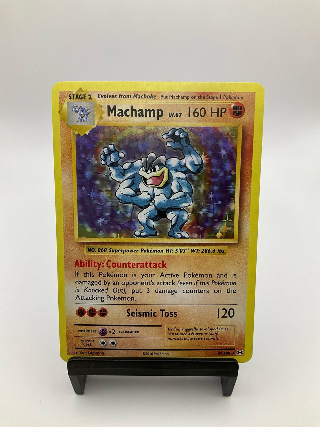 2016 pokemon Machamp 59/108 Evolutions Holo