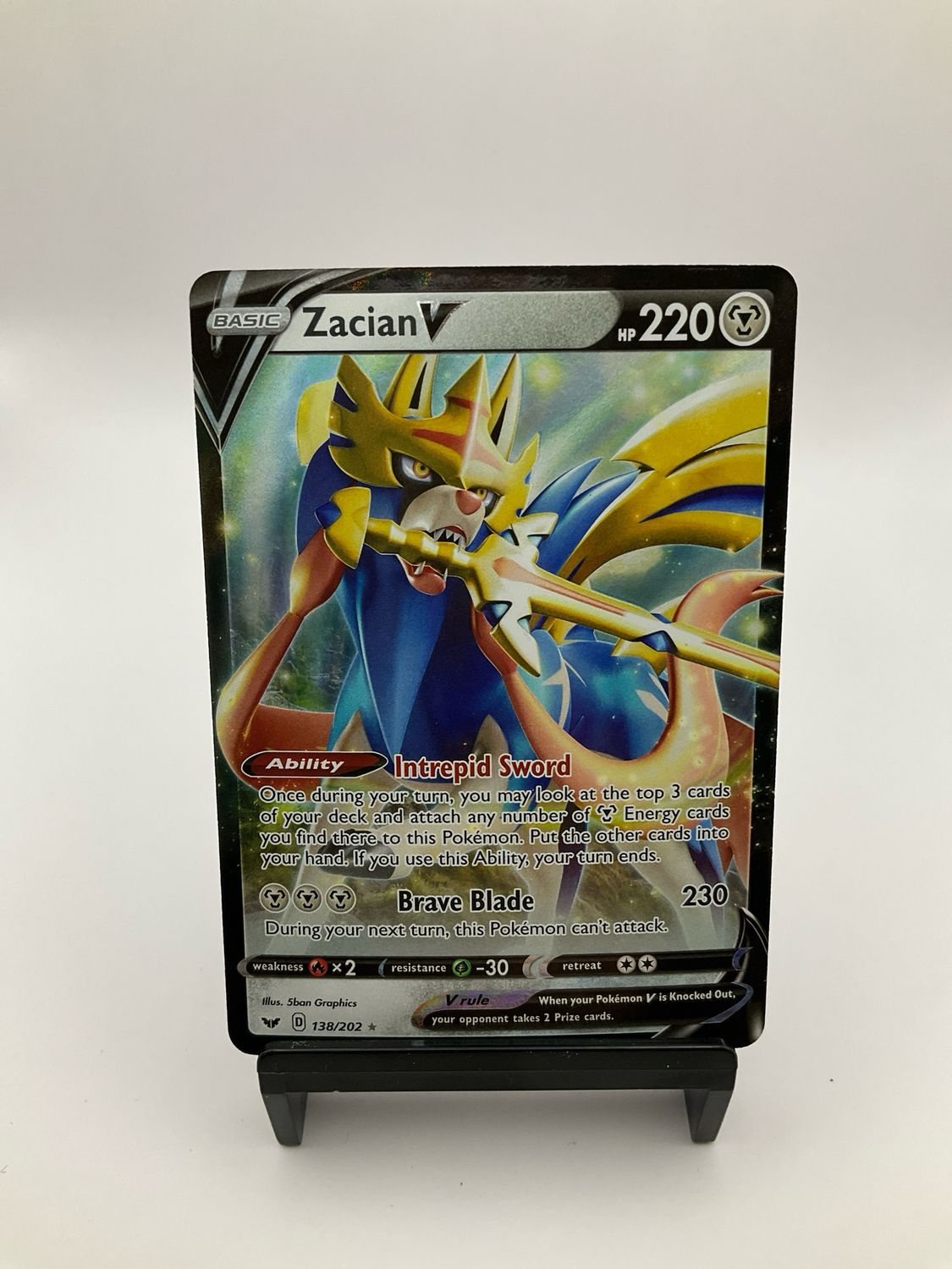 2019 Pokemon Zacian V 138/202 Sword &amp; Shield Base Set Ultra Rare