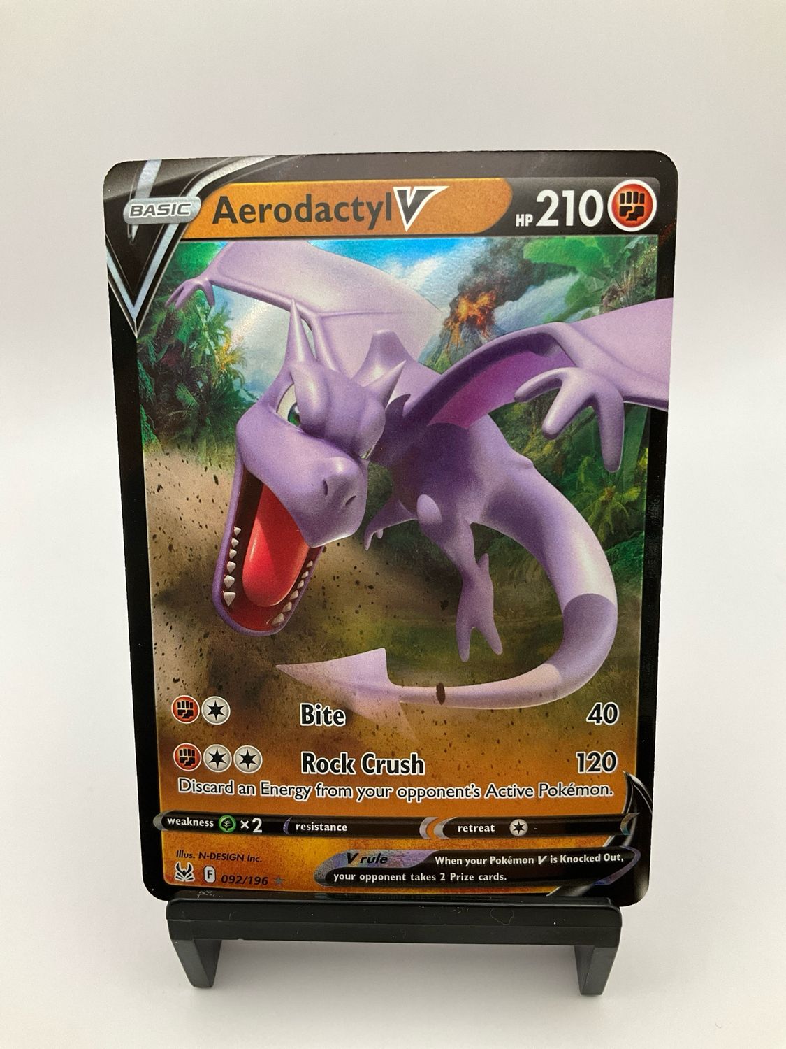 2022 Pokemon Sword &amp; Shield Lost Origin Aerodactyl V #092/196